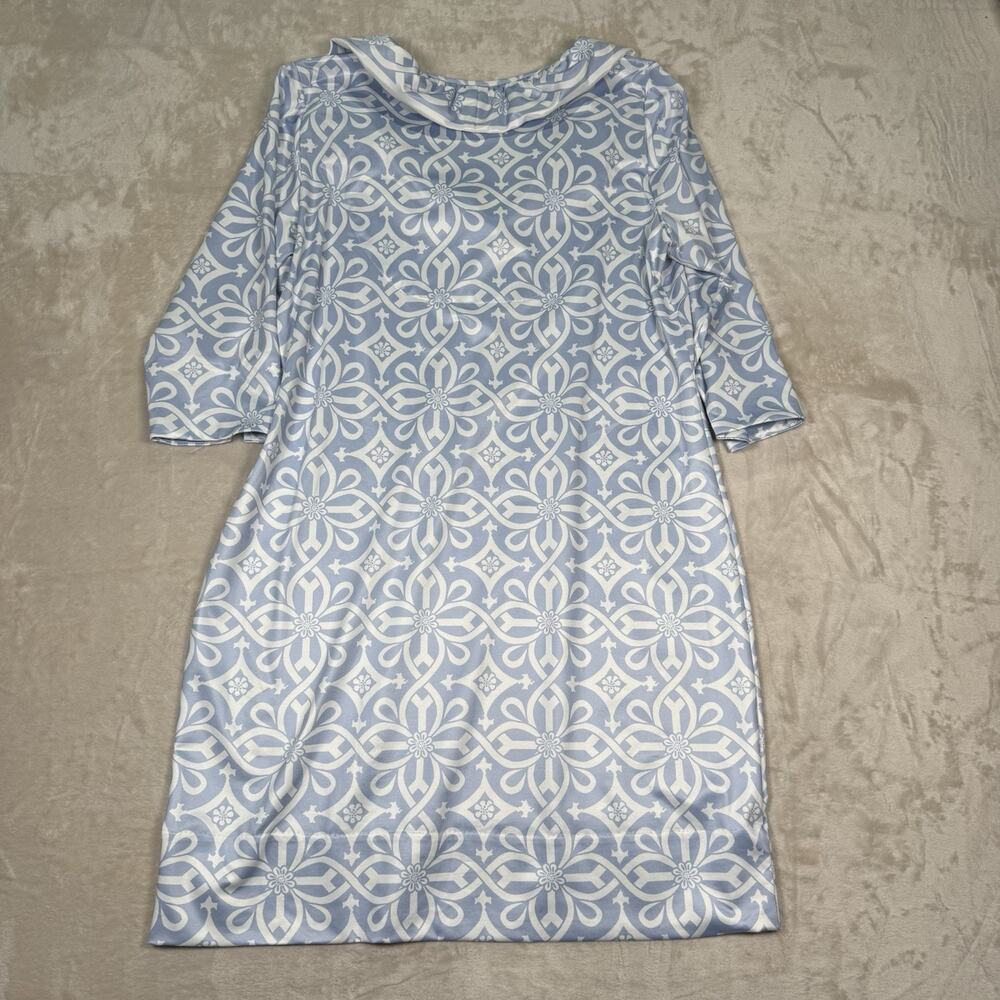 Gretchen Scott Designs Light Blue and White Printed Midi Dress - Picture 6 of 8